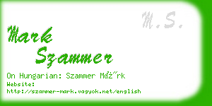 mark szammer business card